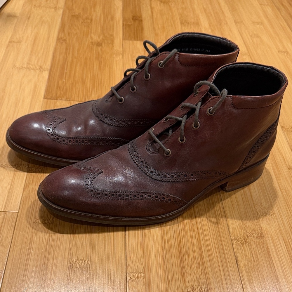 Men's cole haan Wingtip Leather Dress Boots - Brown